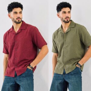 2 Pcs Cuban Shirt Combo